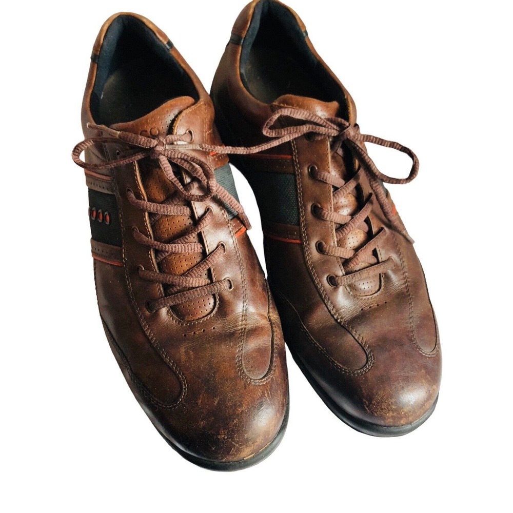 Ecco Brown Leather Hydromax Soft Spike golf shoes 11.5 EU45 EUC